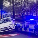 Park Lane Crash Involving An Uber Police Car And A Lamp Post