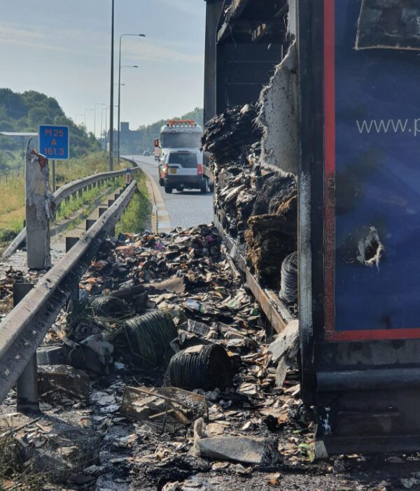 Long Delays On The M25 After Early Morning Hgv Fire  In Essex