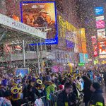 Thousands Flocked To Times Square To Watch The Ball Drop For The First Unrestricted New Year's Eve Party Since 2020, Despite The Gloomy And Misty Weather