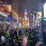 Thousands Flocked To Times Square To Watch The Ball Drop For The First Unrestricted New Year's Eve Party Since 2020, Despite The Gloomy And Misty Weather