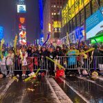 Thousands Flocked To Times Square To Watch The Ball Drop For The First Unrestricted New Year's Eve Party Since 2020, Despite The Gloomy And Misty Weather