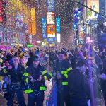 Thousands Flocked To Times Square To Watch The Ball Drop For The First Unrestricted New Year's Eve Party Since 2020, Despite The Gloomy And Misty Weather
