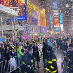 Thousands Flocked To Times Square To Watch The Ball Drop For The First Unrestricted New Year's Eve Party Since 2020, Despite The Gloomy And Misty Weather
