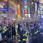 Thousands Flocked To Times Square To Watch The Ball Drop For The First Unrestricted New Year's Eve Party Since 2020, Despite The Gloomy And Misty Weather