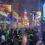 Thousands Flocked To Times Square To Watch The Ball Drop For The First Unrestricted New Year's Eve Party Since 2020, Despite The Gloomy And Misty Weather