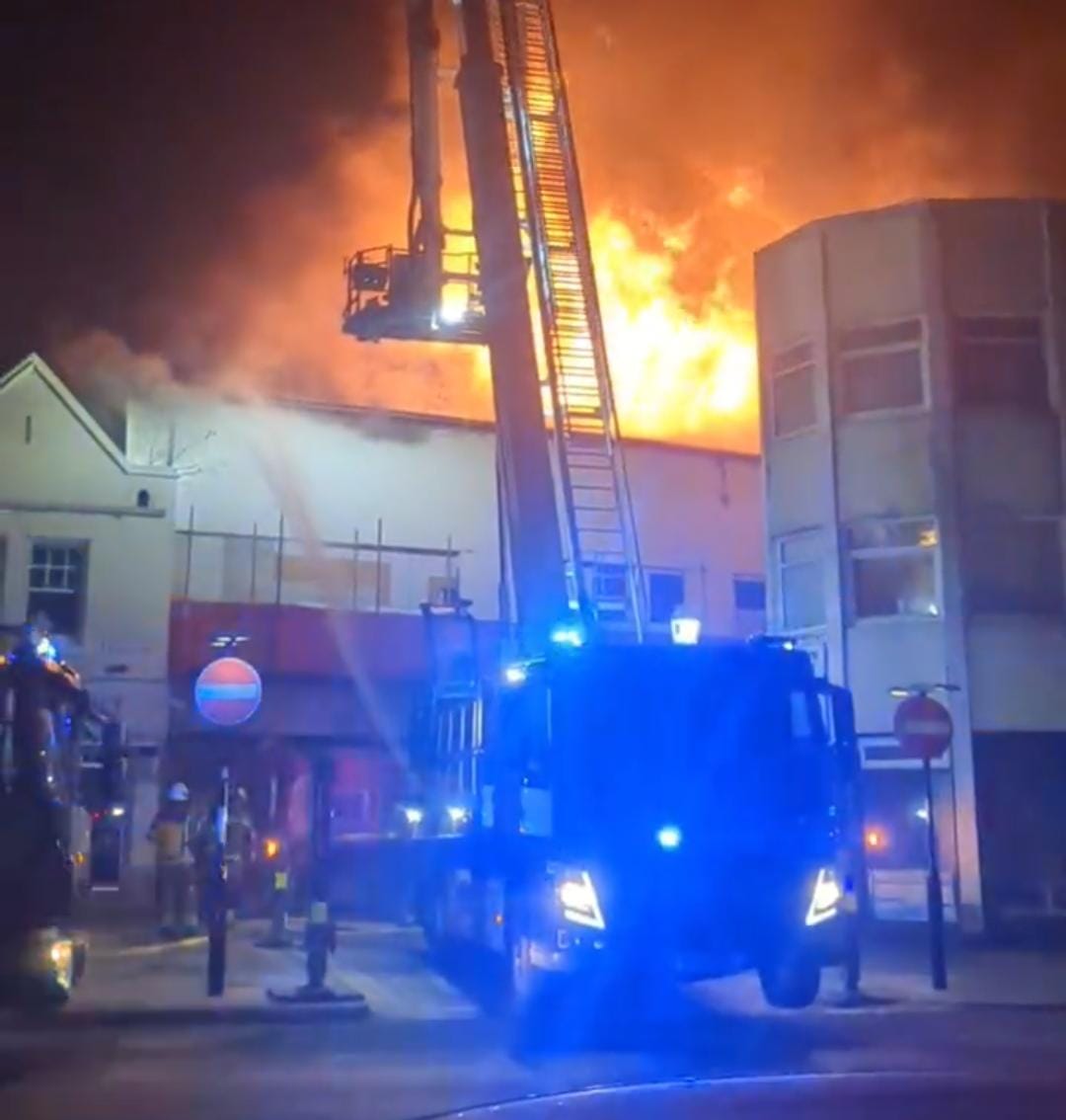 Firefighters Battle Blaze Former Hastings Nightclub
