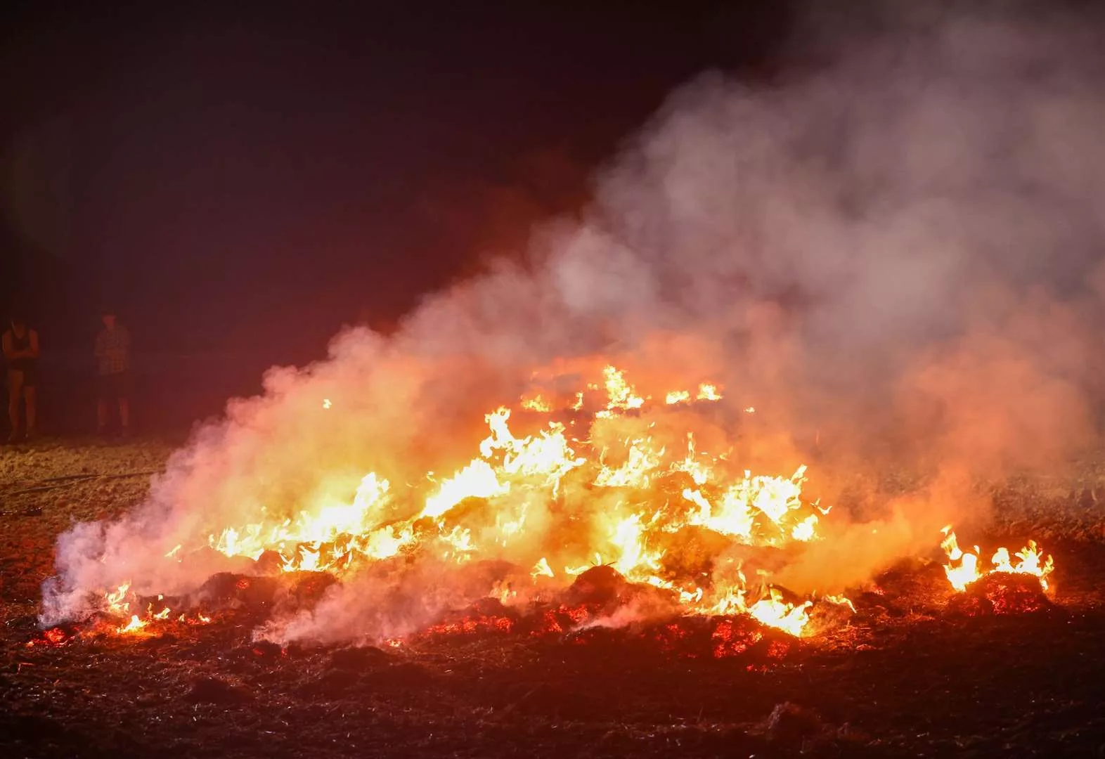 Firefighters Have Been Tackling A Large Haystack Fire In The Lydden Hill Area, Near Dover Since Around 11pm On Saturday 18 March.