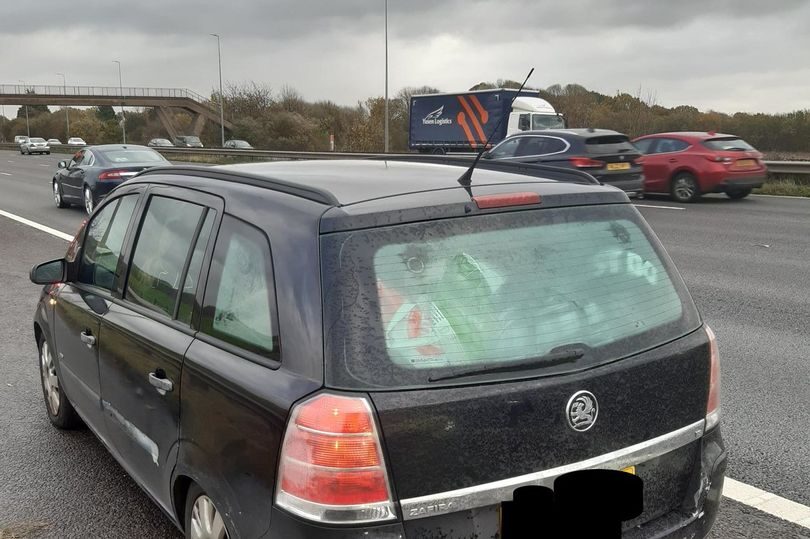 Overcrowded Vehicle Stopped On M62