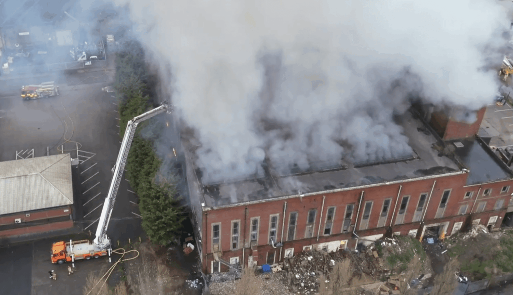 Major Fire at Commercial Building in Lancaster: Extensive Emergency Response Underway
