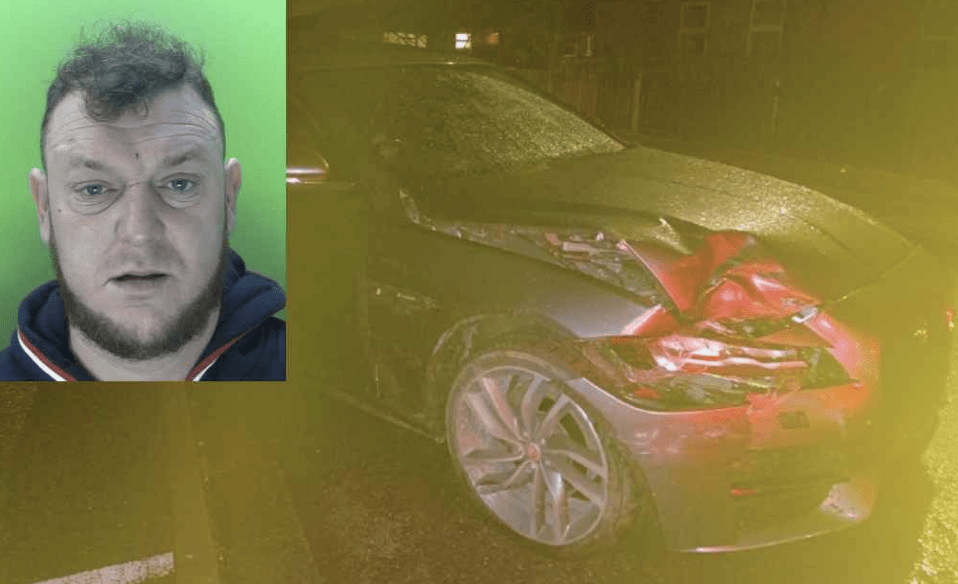 A drunk driver who deliberately rammed a police car in the final hours of last year has been jailed