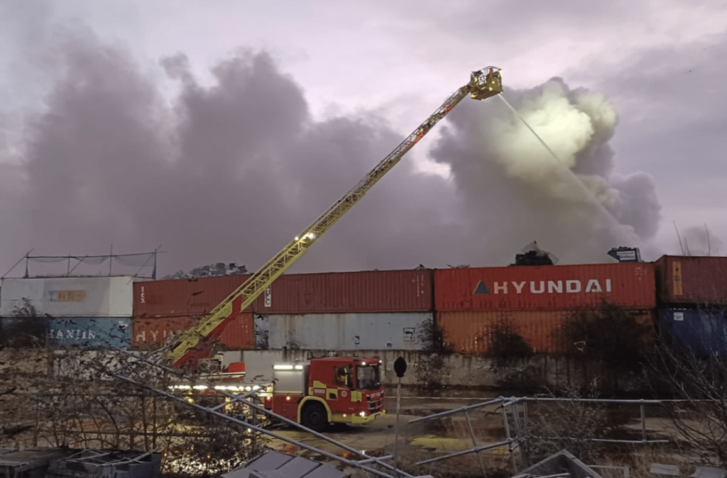 Massive Blaze Engulfs East London Scrapyard Near Thames Barrier, Emergency Services Mobilised