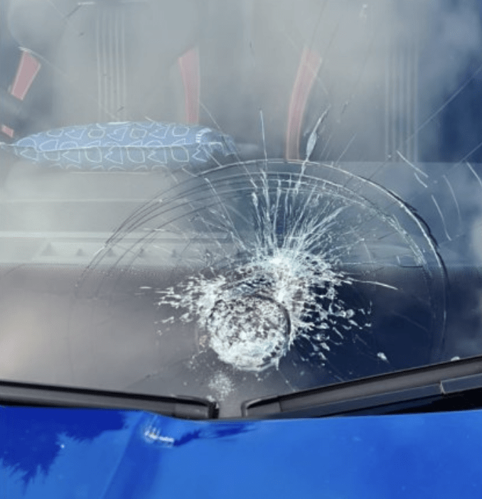 Motorist’s Narrow Escape as Wine Bottle Hits Car Windscreen in Yokosuka Way Gillingham