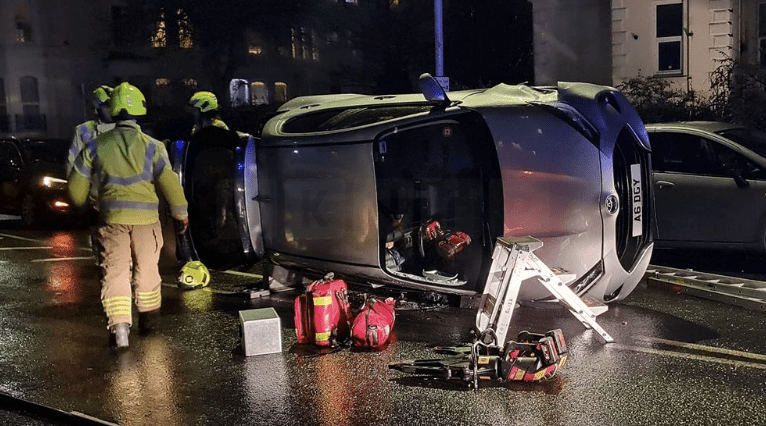 Road Blocked in Both Directions After Collision in Sandgate, Kent