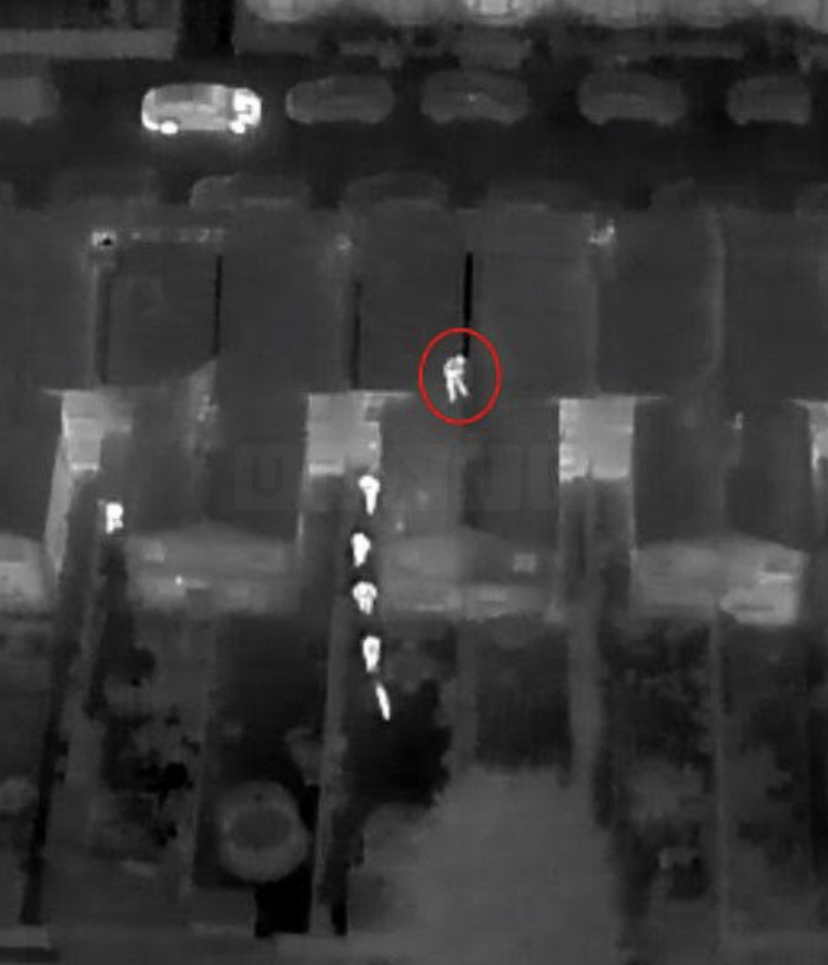 Police Drone Assists in Arrest of Suspected Thief Hiding on Roof