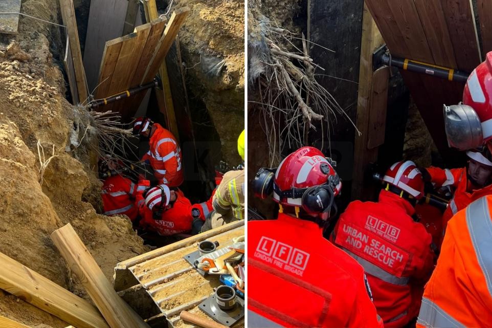 Construction Worker Rescued After Trench Collapse in Charlton