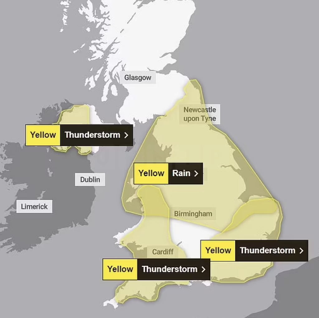 UK Weather: Urgent 12-Hour Thunderstorm Warning for London and South East