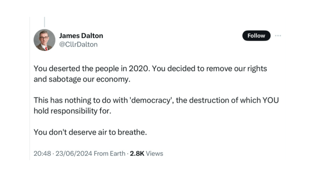 Former Councillor Sparks Controversy with Shocking Social Media Post