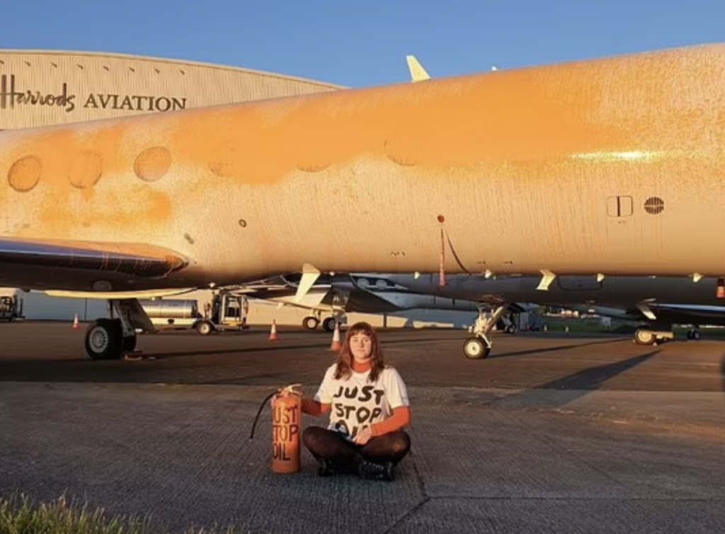 Just Stop Oil Activists Break into VIP Airfield to Spray Paint Planes  Including Taylor Swift’s Jet
