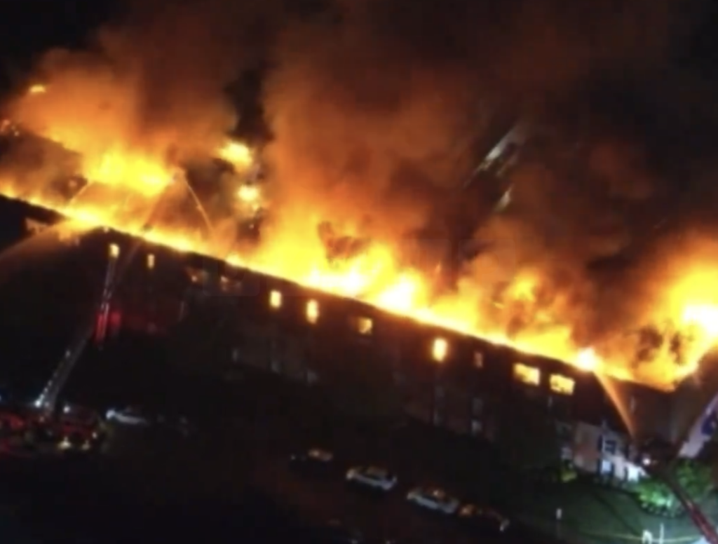 Firefighters Battle Massive Apartment Complex Fire in Rhawnhurst, Pennsylvania