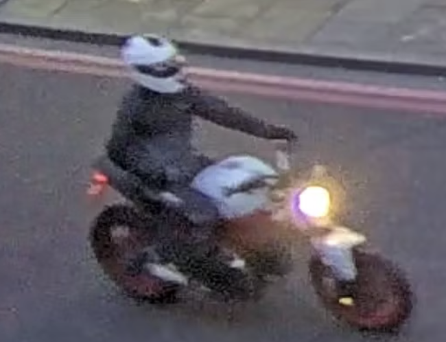 Detectives have released three images of a motorcyclist they are working to trace following the recent shooting in Dalston