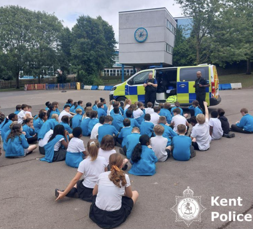 Young school children have been learning what it takes to become an officer with Kent Police