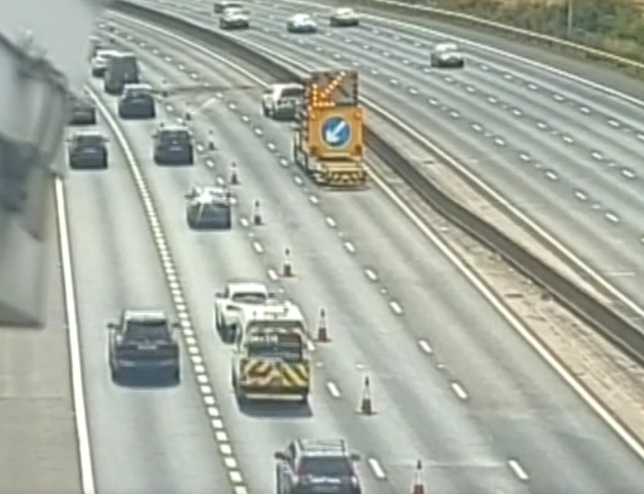 Collision and Vehicle Fire Closes Lanes on M25 in Hertfordshire