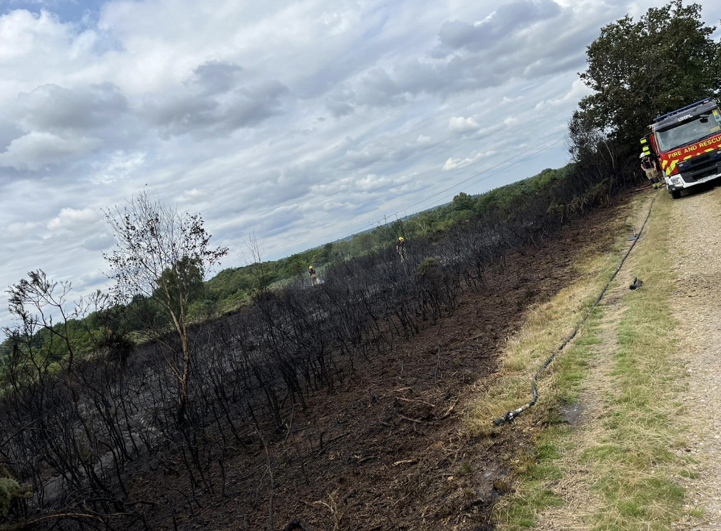 Firefighters Tame Large Gorse Fire Near Yateley Common