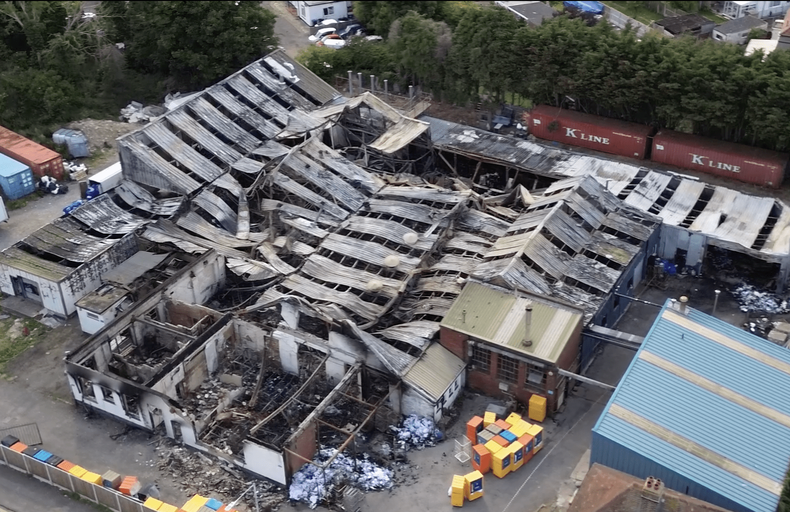 Ramsgate’s Historic K Laundry Ltd Engulfed in Flames, Fire Crews Depart After Lengthy Battle