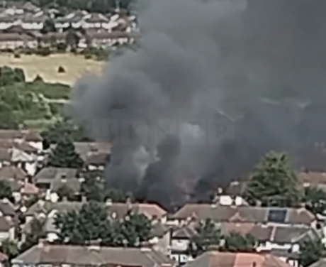 Major Fire Engulfs Dagenham Area: Residents Urged to Keep Windows Closed