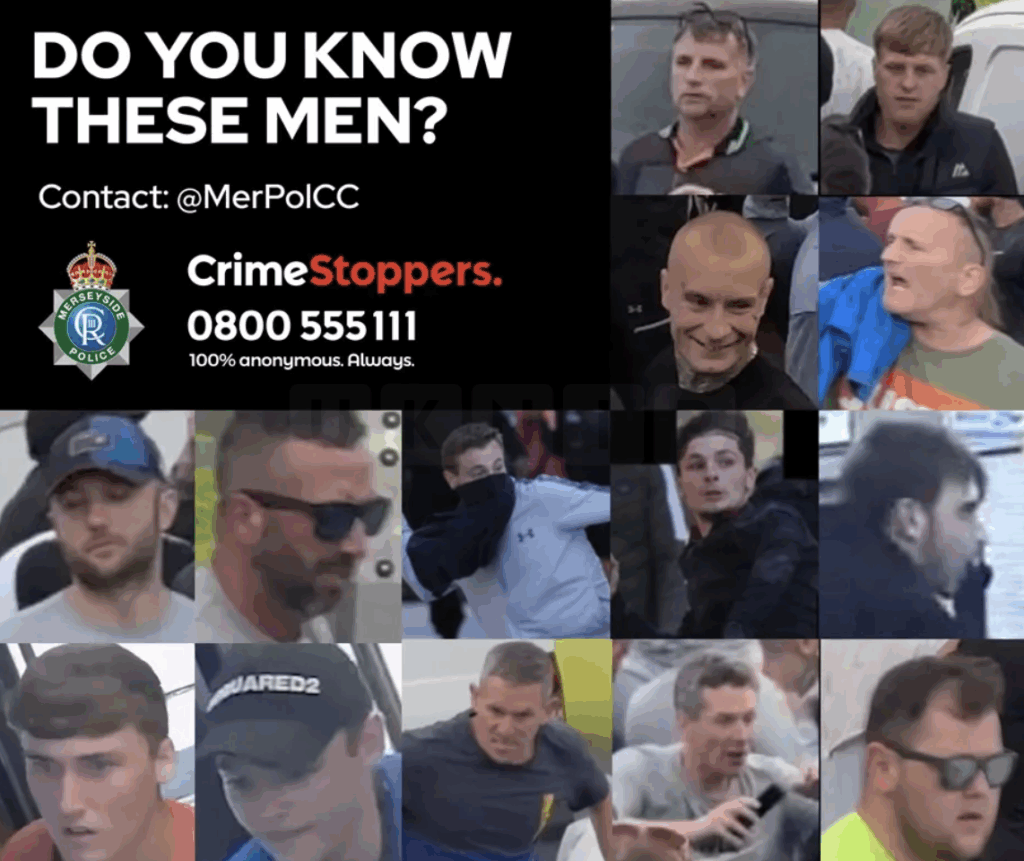 Detectives Release Images of 14 Individuals in Connection with Merseyside Disorder
