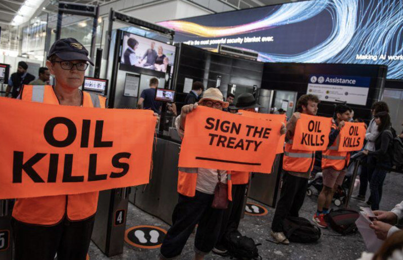 Just Stop Oil Disrupts Heathrow in Second Week of Action, Demands Fossil Fuel Treaty