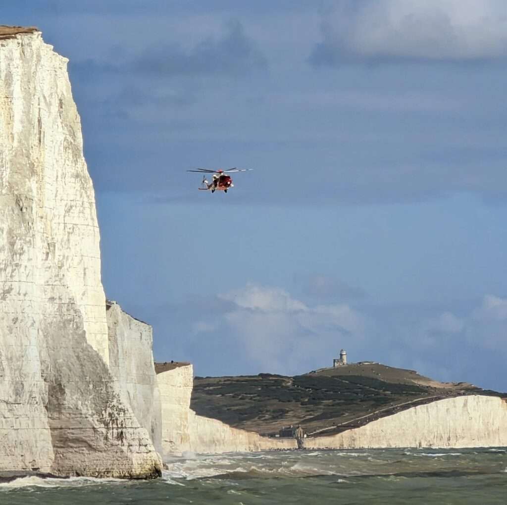 Two Cut Off by Tide at Seven Sisters Winched to Safety