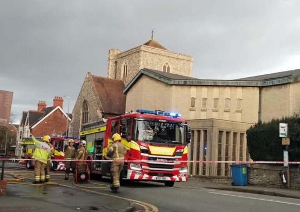House Fire Closes Busy Swindon Road as Fire Crews Battle Blaze