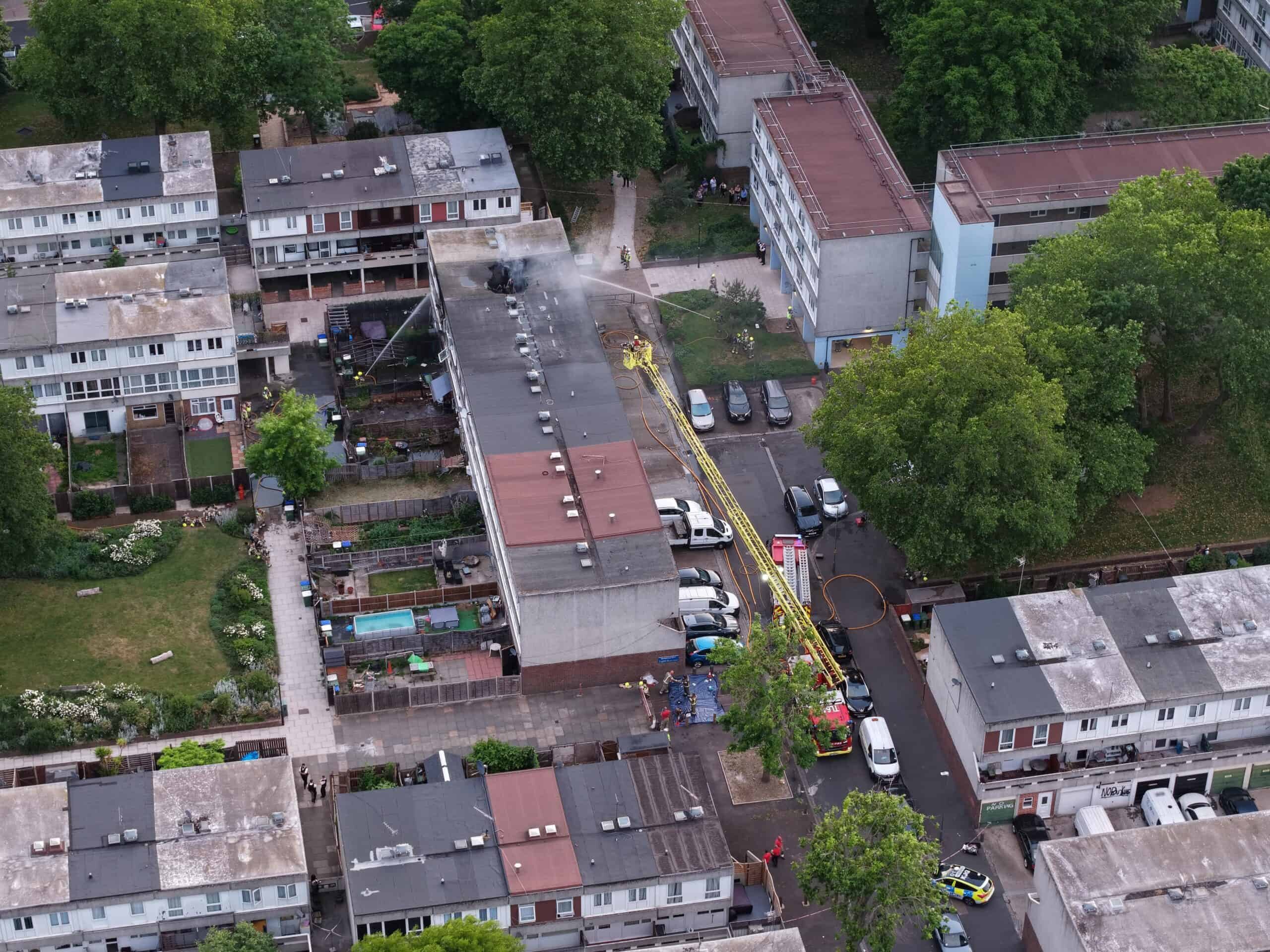 70 Firefighters Battle Blaze at Flats in Erith — Garage and Flat Destroyed on Mangold Way