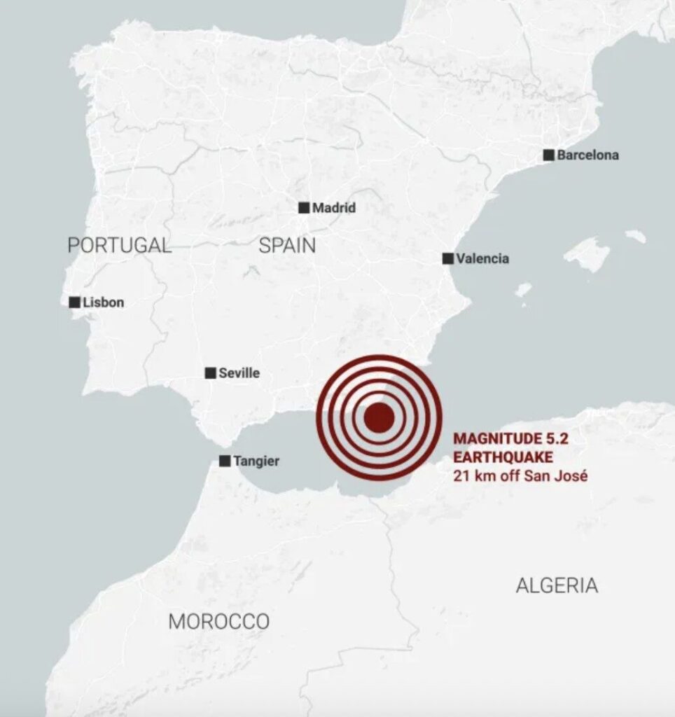 Strong Earthquake Hits Southern Spain, Causes Roof Collapse at Almeria Airport