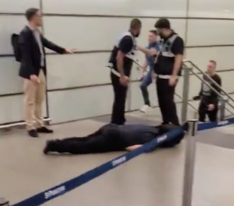 Tommy Robinson ‘shouted “come at me” before punching man unconscious’ at St Pancras station as police confirm activist ‘fled UK overnight’