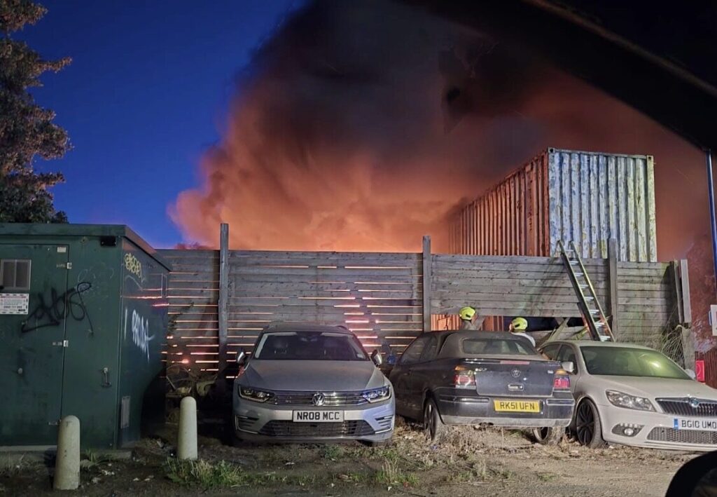 Firefighters Tackle Large Industrial Blaze in Gravesend