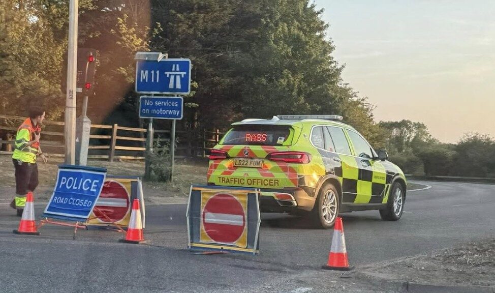 M11 Near Harlow closed after Motorcyclist Dies Following Serious Collision