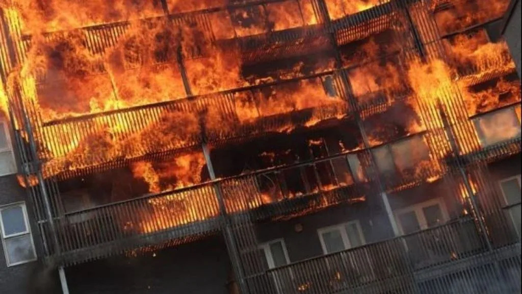 Barking Blaze that ripped through six floors  started by a Barbecue