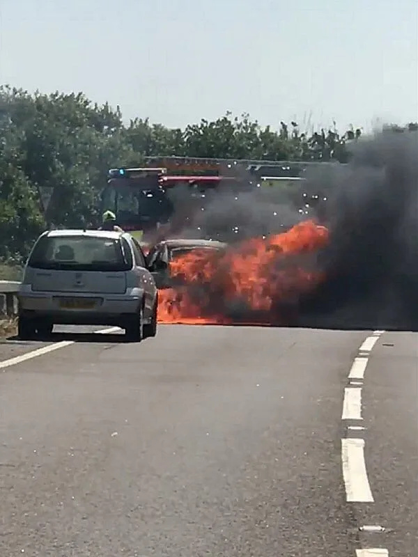 Road remains closed Following massive fire ball in Kent