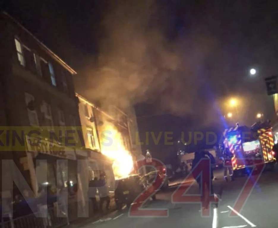 Massive Explosion and Blaze Engulfs Farnham Newsagent â€“ Residents Evacuated, No Injuries Reported