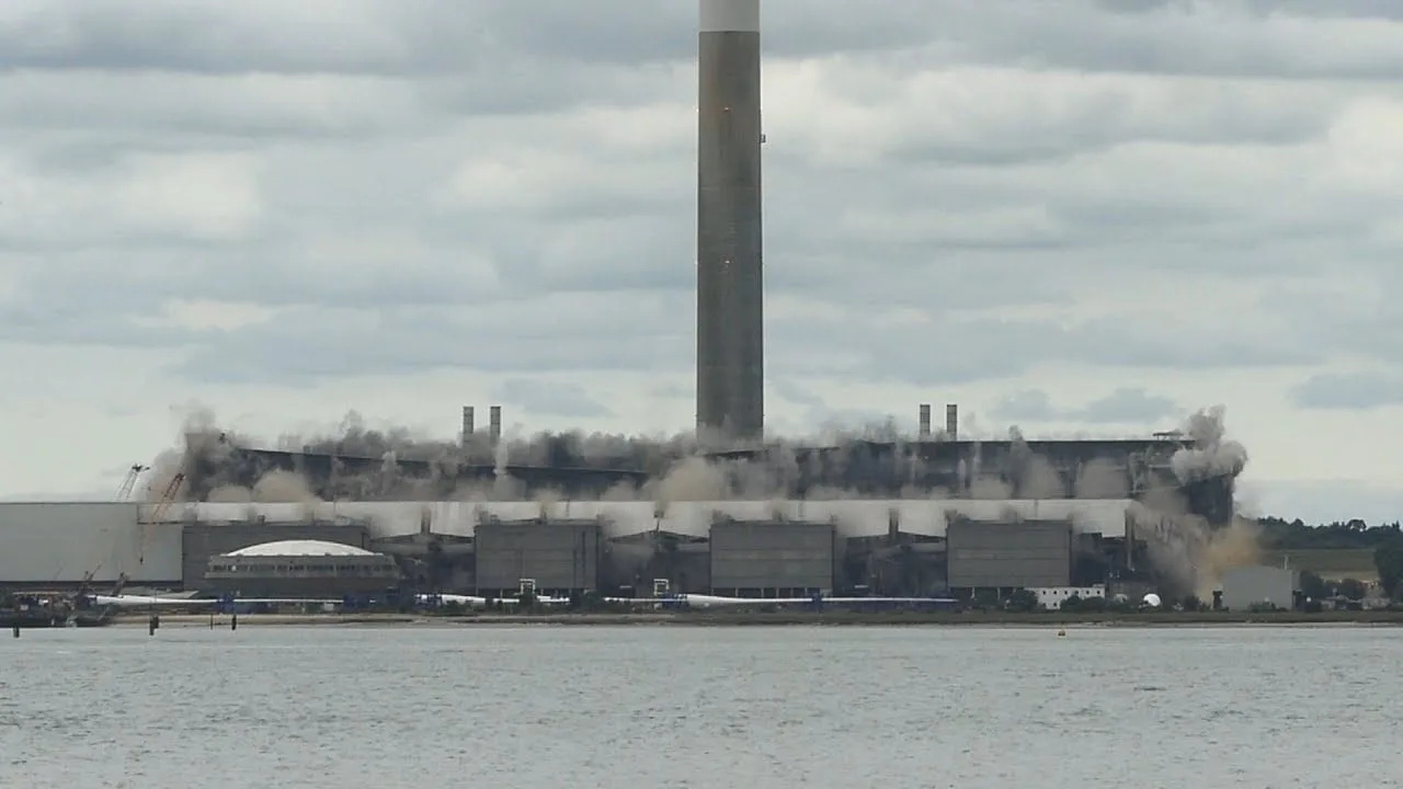 Massive Controlled Blast Rocks Southampton as Fawley Power Station Demolished in Secret