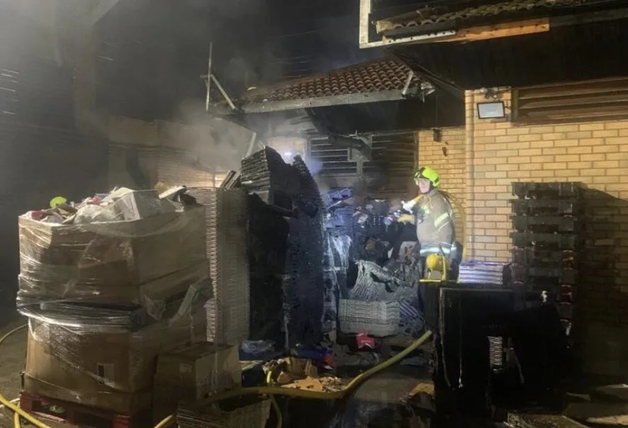 Generator Overheat Sparks Pallet Blaze Outside Beckton Asda Superstore
