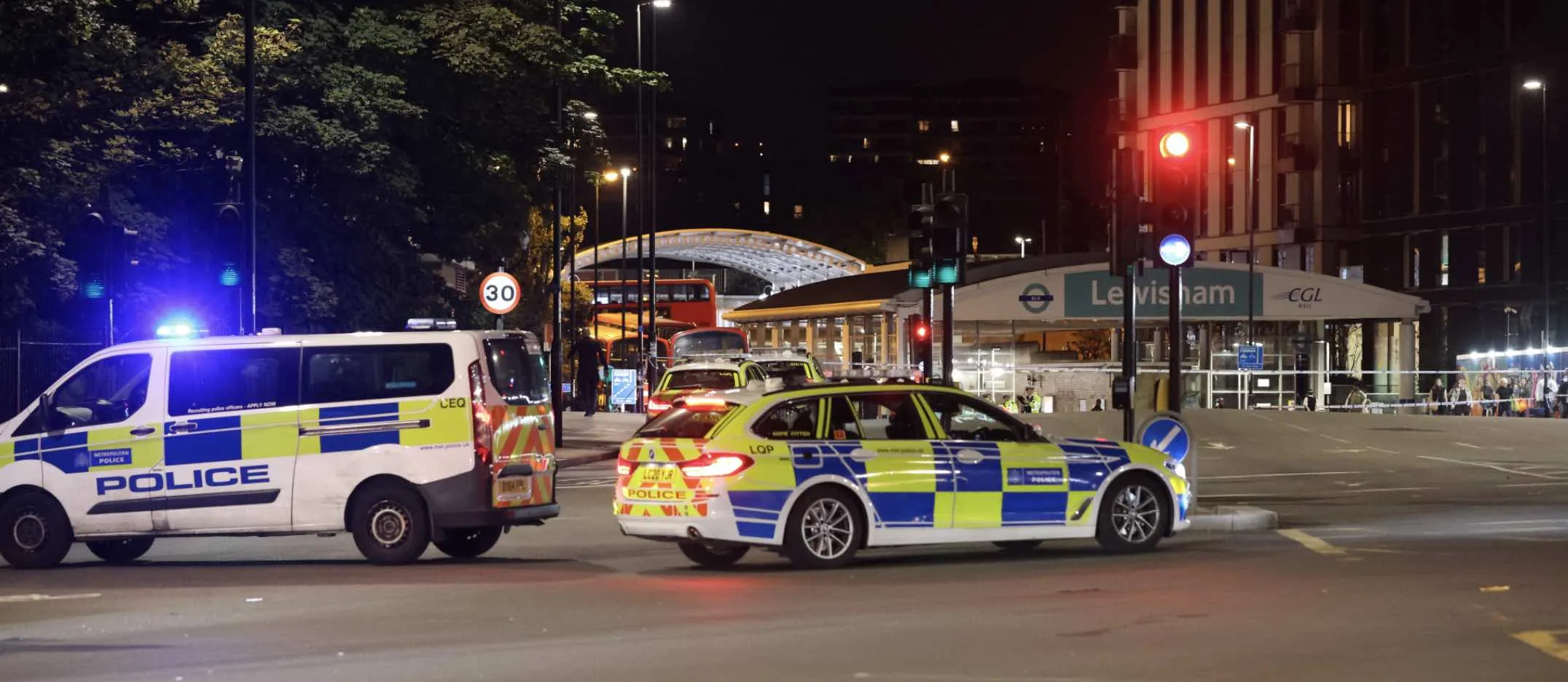 A woman was rushed to hospital after being hit by a bus outsideÂ LewishamÂ station last night injuries are now non life-threatening.