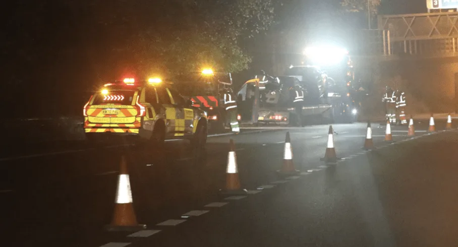 M2 Chaos: Firefighters Rescue Trapped Driver in Three-Vehicle Crash Near Gillingham