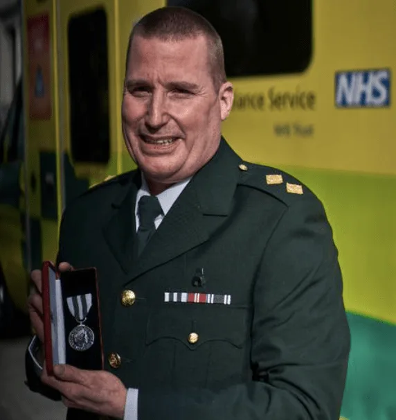 London Ambulance Hero Jason Morris Awarded Queenâ€™s Ambulance Medal by Princess Anne at Windsor Castle