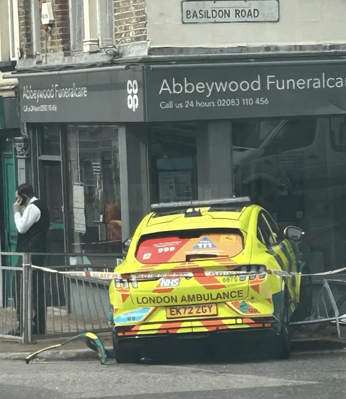 Ambulance Crashes into Abbey Wood Railings While Racing to Emergency Call â€“ No Injuries