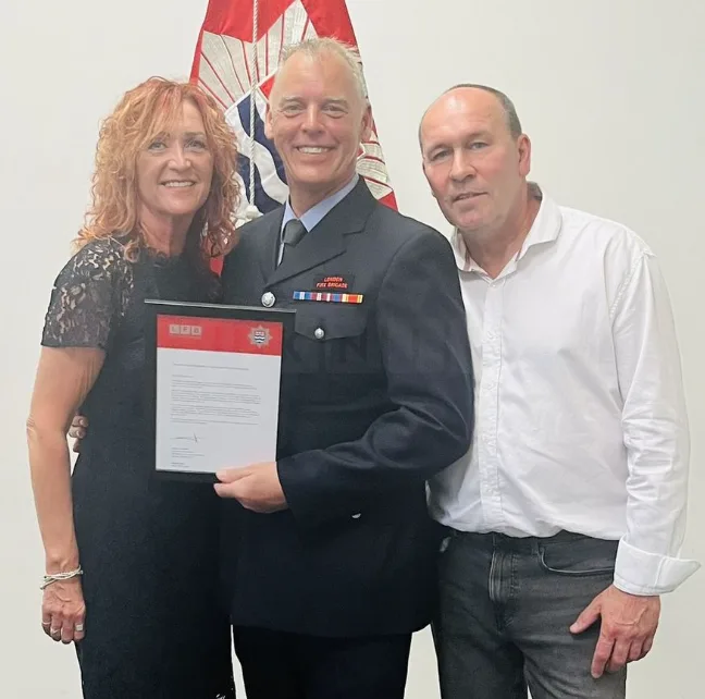 Off-Duty Firefighter Grady Honoured for Heroic Life-Saving at London Car Crash