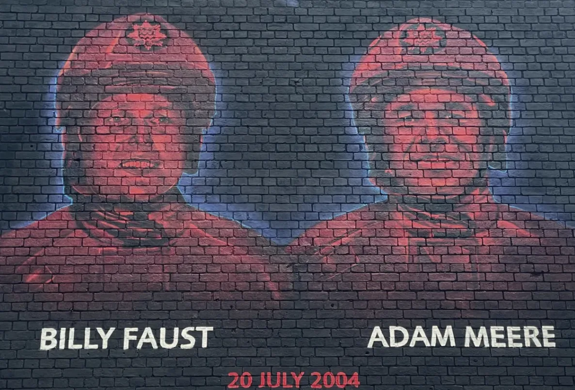 London Mural Unveiled Honouring Fallen Firefighters Adam Meere and Billy Faust 20 Years On