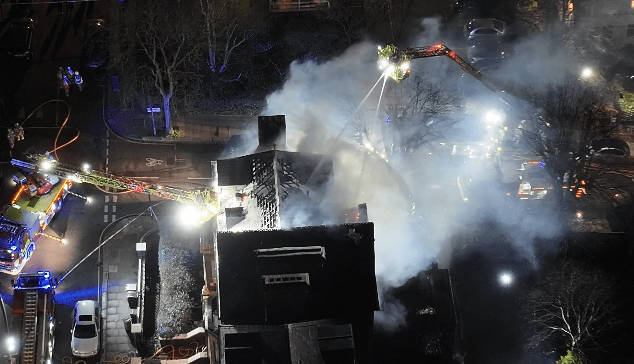 Massive Â£5.4M Hampstead Blaze Engulfs Roof as 70 Firefighters Battle Through Night